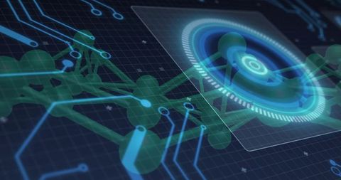 Abstract cyberspace with holographic digital connections