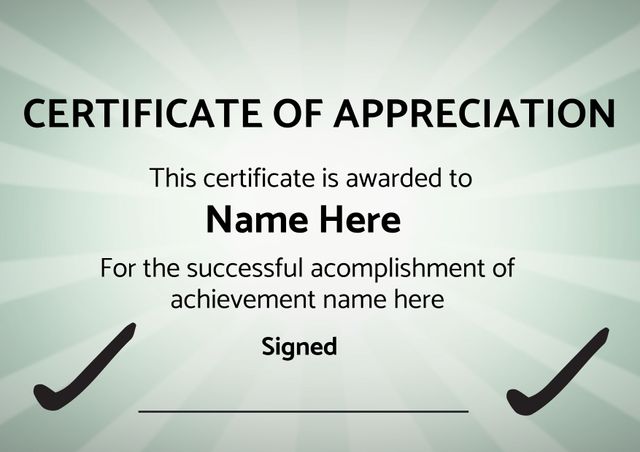 Classic Certificate of Appreciation Template - Download Free Stock Templates Pikwizard.com