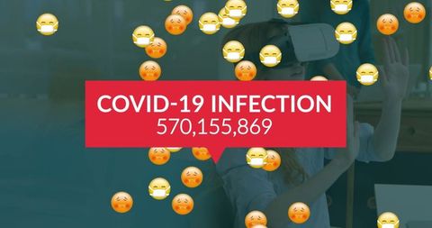 Digital Illustration Highlighting COVID-19 Statistics with Virtual Reality
