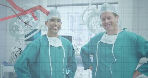 Diverse Surgeons Interacting with Digital Data Overlay in Operating Room