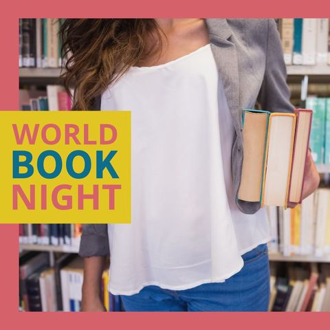 world book night celebration in vibrant library setting - Download Free Stock Templates Pikwizard.com
