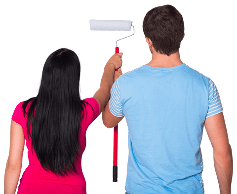transparent diverse couple painting renovating home improvement - Download Free Stock Videos Pikwizard.com