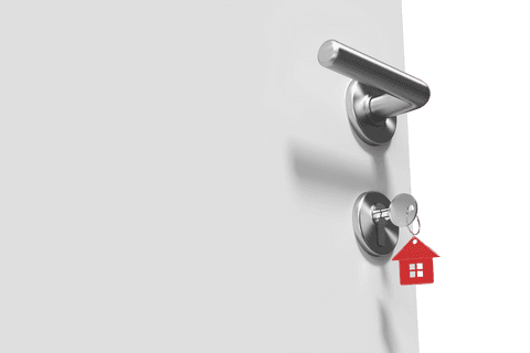 transparent door handle with key and house keychain - Download Free Stock Videos Pikwizard.com