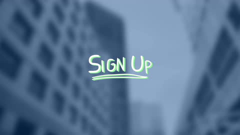 Sign Up Text Overlay on Blurb Background