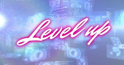 Level Up Concept with Digital Interface and Data Elements - Download Free Stock Images Pikwizard.com