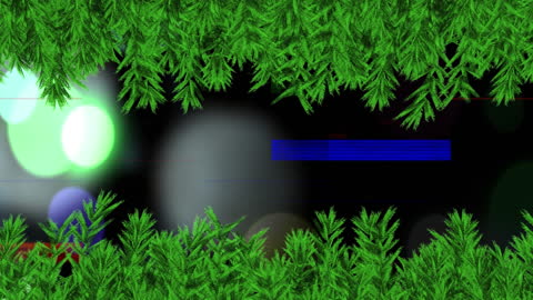 Festive Christmas Frame with Greenery and LED Lights