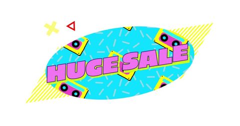 Retro Huge Sale Announcement with Bold Colors and Designs - Download Free Stock Images Pikwizard.com