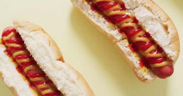 Freshly Grilled Hot Dogs with Ketchup and Mustard on Soft Buns - Download Free Stock Images Pikwizard.com