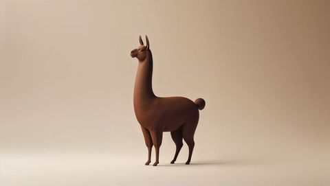Minimalist Brown Llama Sculpture with Matte Finish