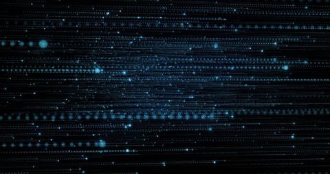 Abstract Blue Light Dot Matrix on Black Background