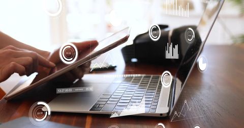 Digital Workflow: Woman Using Tablet for Financial Data Visualization - Download Free Stock Images Pikwizard.com