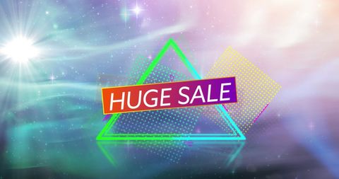 Colorful Huge Sale Graphic with Geometric Designs - Download Free Stock Images Pikwizard.com