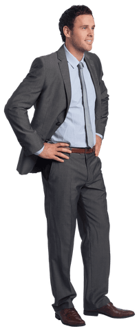 Confident Businessman in Suit Smiling Transparent Background