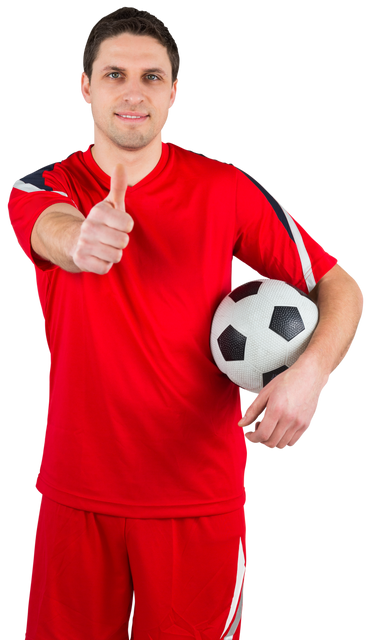 Transparent Football Player in Red Jersey Giving Thumbs Up - Download Free Stock Videos Pikwizard.com