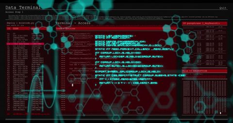 Digital interface concept with data processing visual
