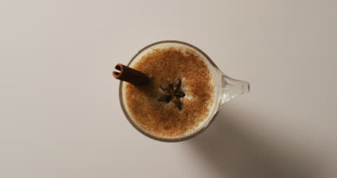 Warm Spiced Coffee with Cinnamon Stick and Star Anise