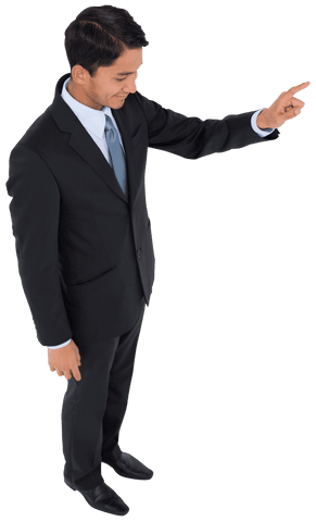 confident asian businessman pointing direction transparent background - Download Free Stock Videos Pikwizard.com
