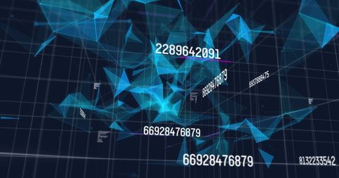Futuristic Digital Network with Floating Numbers and Geometric Shapes - Download Free Stock Images Pikwizard.com