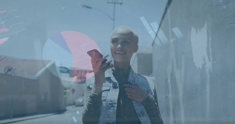 Financial Data Visualizations with Woman Using Smartphone - Download Free Stock Images Pikwizard.com