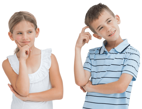 curious children thinking with transparent background - Download Free Stock Videos Pikwizard.com