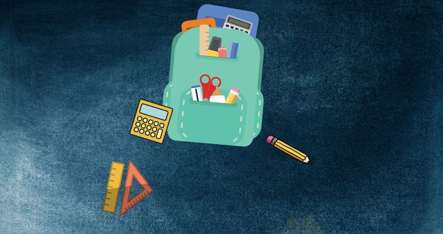 Educational Icons with School Supplies on Black Background - Download Free Stock Images Pikwizard.com