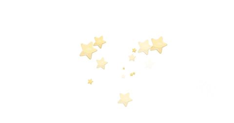 Golden stars scattered on white background