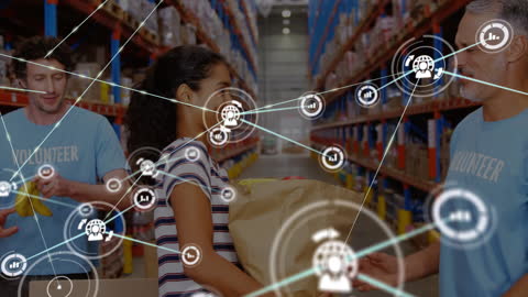 Diverse Team Working in Connected Warehouse with Global Network