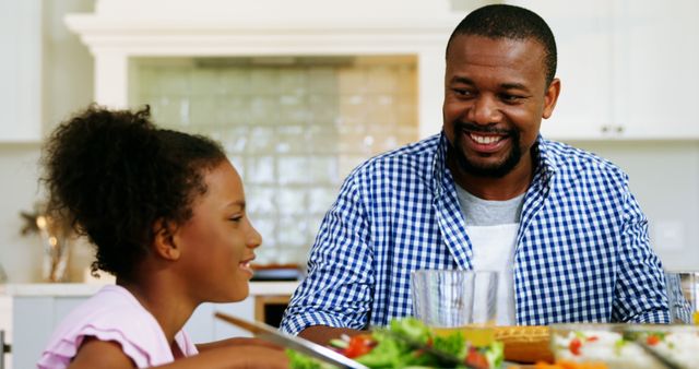 Father and Daughter Enjoying Healthy Meal Together - Download Free Stock Images Pikwizard.com