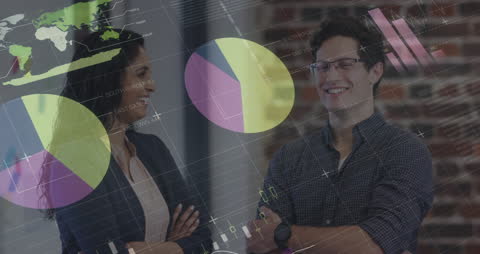 Colleagues Discussing Business Analytics in Modern Office