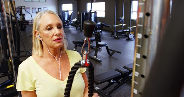 Senior Woman Ready for Workout in Gym - Download Free Stock Images Pikwizard.com