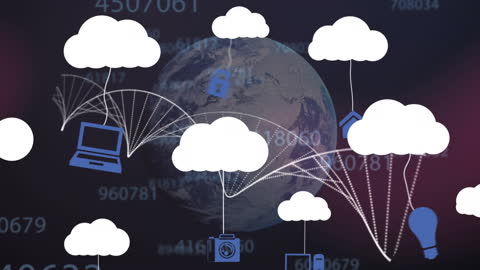 Global Data Processing and Cloud Connectivity Concept