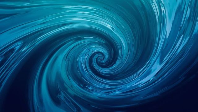 Fluid Blue Vortex With Glossy Waves Creating Dynamic movement