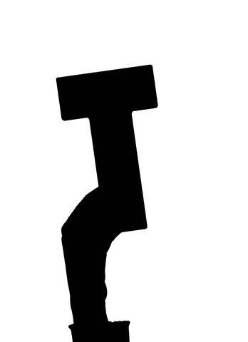 Digital letter t truehand concept on transparent background