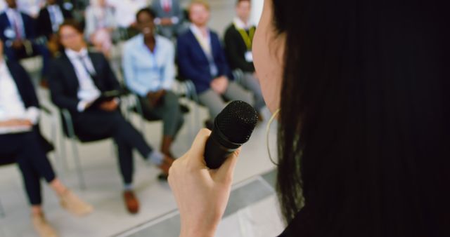 Businesswoman Addressing Audience at Conference - Download Free Stock Images Pikwizard.com