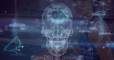 Digital X-Ray Head Display with Geometric Data Insights - Download Free Stock Images Pikwizard.com