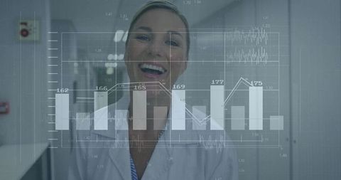 Cheerful Scientist Analyzing Data in High-Tech Laboratory Environment