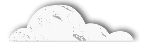 Minimalist Cartoon Cloud with Grey Speckles on Transparent Background