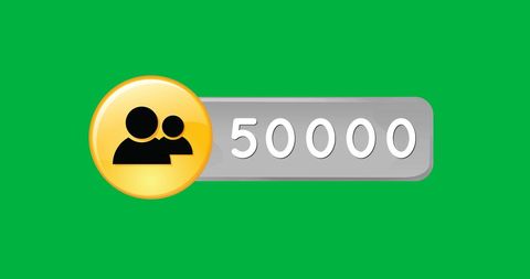 Friend request counting icon on green background 4k