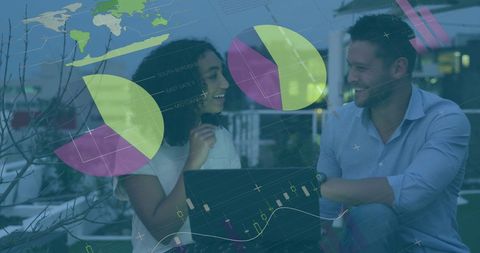 Diverse Business Team Analyzing Financial Data with Global Insights