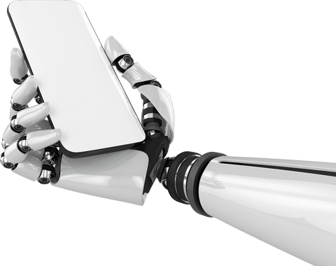 Transparent Robotic Hand Holding Smartphone Illustration Vector - Download Free Stock Videos Pikwizard.com
