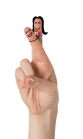 smiling fingers couple with flowers on transparent background - Download Free Stock Videos Pikwizard.com