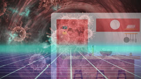 Futuristic Pandemic Concept with Digital Interface