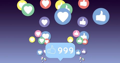 Burst of Social Media Like Icons on Blue Background - Download Free Stock Images Pikwizard.com