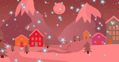 Magical Christmas Winter Wonderland with Falling Snow