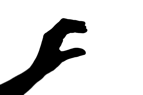 silhouette of a black hand on transparent background - Download Free Stock Videos Pikwizard.com