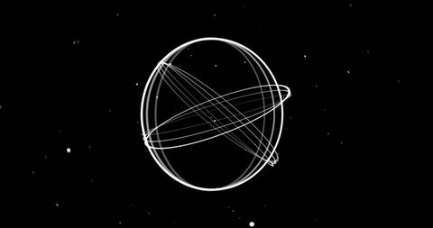 Abstract orbital rings on black background