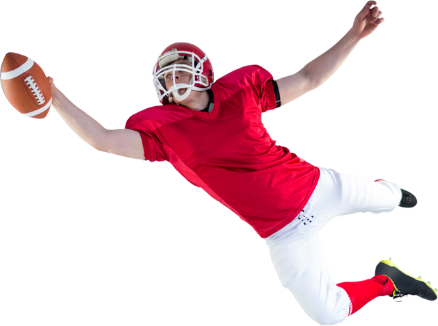 Transparent Action Shot of Football Player Scoring Touchdown - Download Free Stock Videos Pikwizard.com