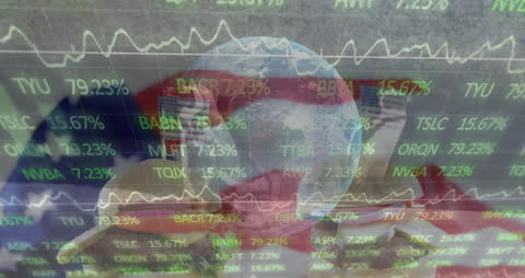 Animated Global Themes with Trading Data and Patriotic Icons