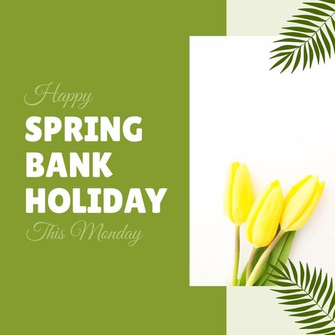 spring bank holiday celebration with yellow tulips and green foliage - Download Free Stock Templates Pikwizard.com
