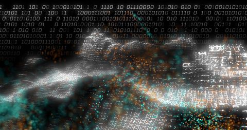 Abstract Digital Data Flow with Binary Code on Dark Background - Download Free Stock Images Pikwizard.com